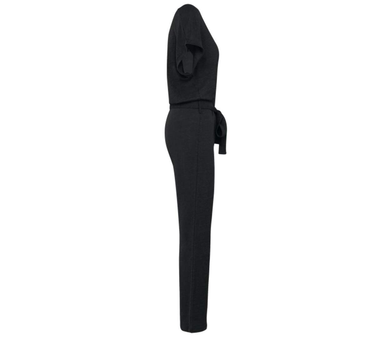 Combinaison en lin en maille - Femme - PATS5004 - noir-2