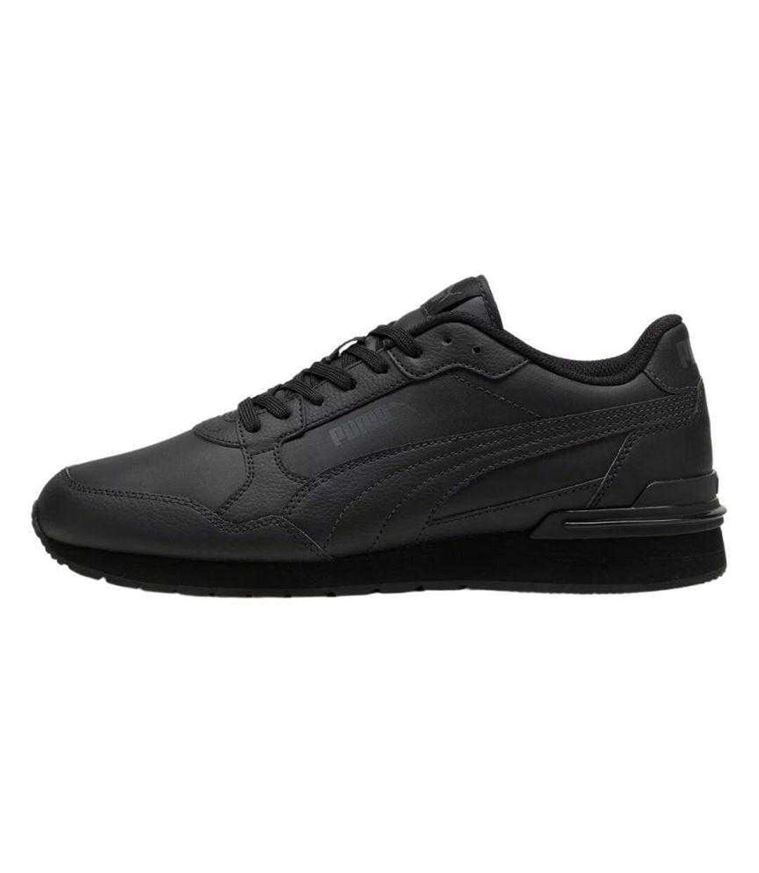 Mens St Runner V4 Leather Trainers Black Puma-2
