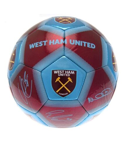 West Ham United FC - Ballon de foot (Bordeaux / Bleu ciel) (Taille 5) - UTTA6060