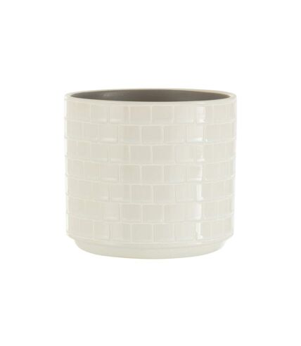 Cache-Pot en Céramique Brillant 17cm Blanc