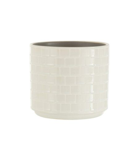 Cache-Pot en Céramique Brillant 17cm Blanc