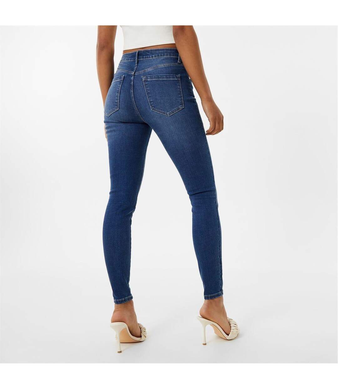 Womens/ladies Aimie Skinny Jeans Mid Indigo Jack Wills-2