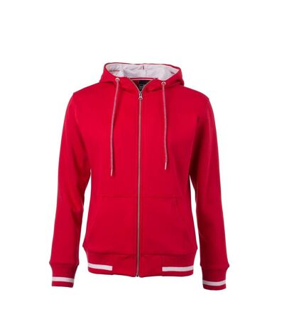 Veste sweat zippée à capuche - Femme - JN775 - rouge