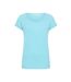 Womens/ladies Plain Roll Sleeve T-shirt Spearmint Lazy Jacks-1