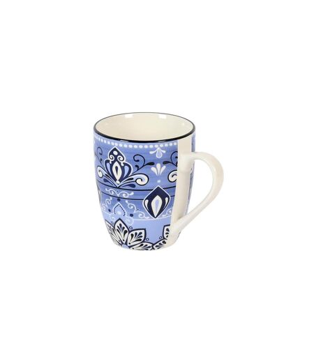Lot de 6 Mugs en Porcelaine Jaipur 30cl Bleu