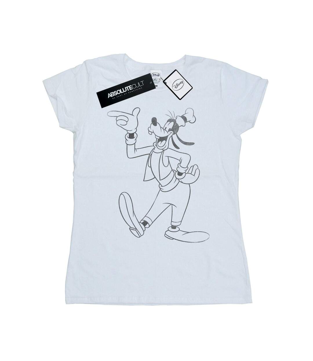 Disney T-shirt en coton classique Goofy pour dames et messieurs (Blanc) - UTBI31027-1
