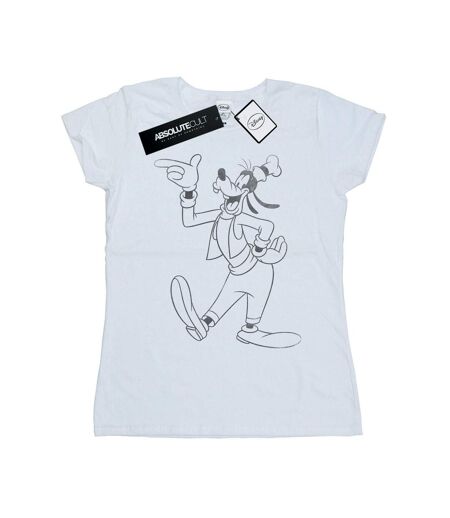 Disney T-shirt en coton classique Goofy pour dames et messieurs (Blanc) - UTBI31027
