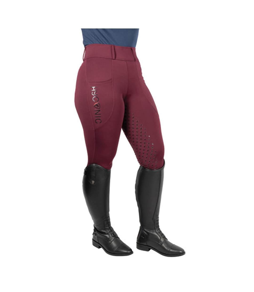 Womens/ladies Torrellas Horse Riding Tights Wine HYCONIC-1