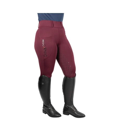 Womens/ladies Torrellas Horse Riding Tights Wine HYCONIC