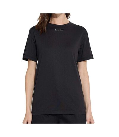 T-shirt Noir Femme Calvin Klein Jeans Metallic Micro Logo - M