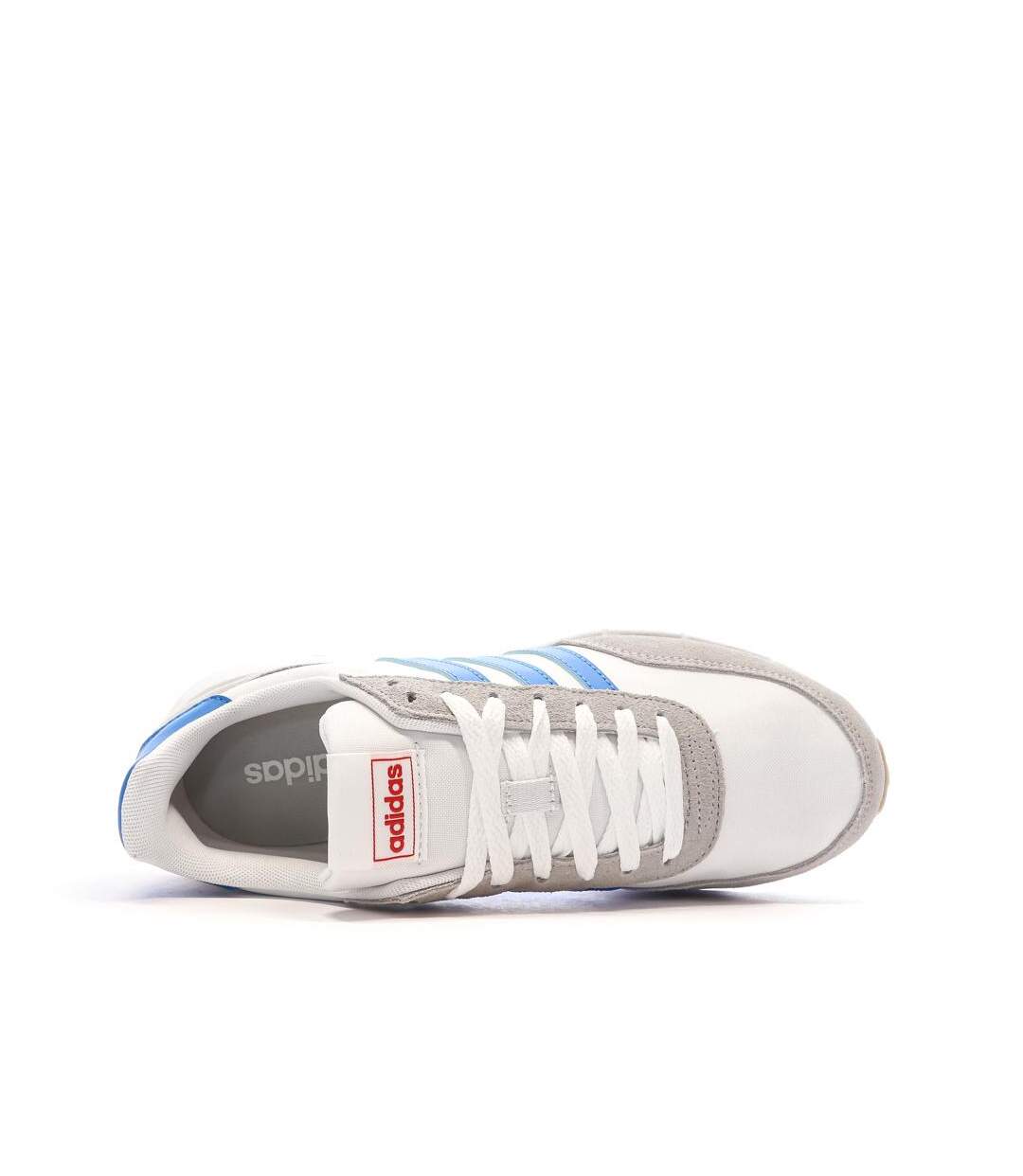 Baskets blanches/gris/bleu homme adidas run 60s-4