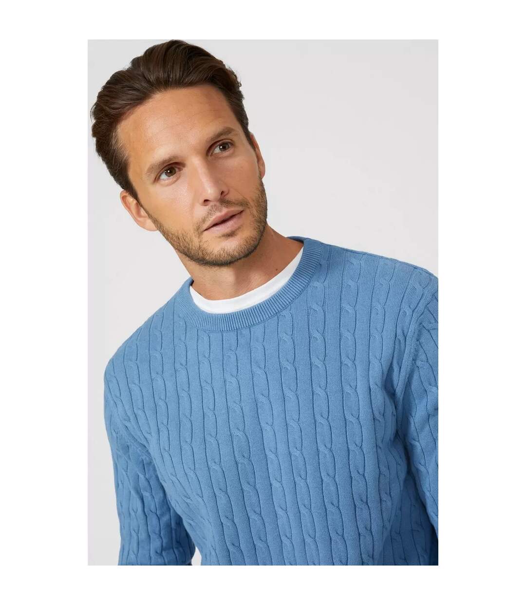 Sweat cable homme bleu Maine-3