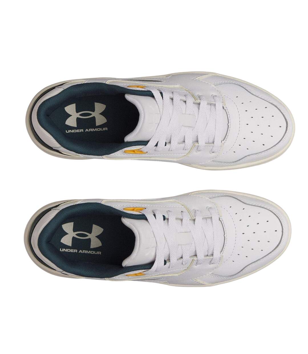 Mens Low Cut Trainers White Green Under Armour-3