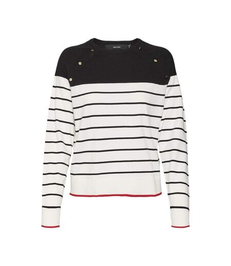 Pull Noir/Blanc Femme Vero Moda Alma - L