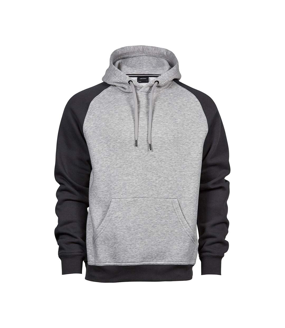 Tee Jays Mens Two Tone Raglan Hooded Sweatshirt (Heather Gray/Dark Gray) - UTPC3428