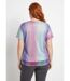 T-shirt court brillant col V effet plissé-2