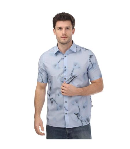 Mens Lousho Large Floral Shirt Sky Ted Baker