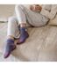 Ladies Non Slip Thermal Low Cut Slipper Bed Socks with Grips-3