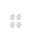 Lot de 4 Boules de Noël Givrées Feuilles 10cm Blanc-1