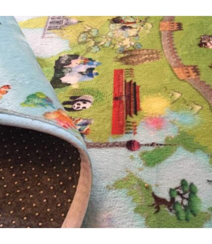 Tapis enfant ULTRA DOUX MAPPEMONDE en polyester doux et soyeux Fait en Europe