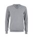 Womens/ladies oakville v neck sweatshirt grey melange Cutter & Buck-1