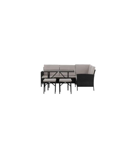 Salon d'Angle de Jardin Knock 145cm Noir & Gris