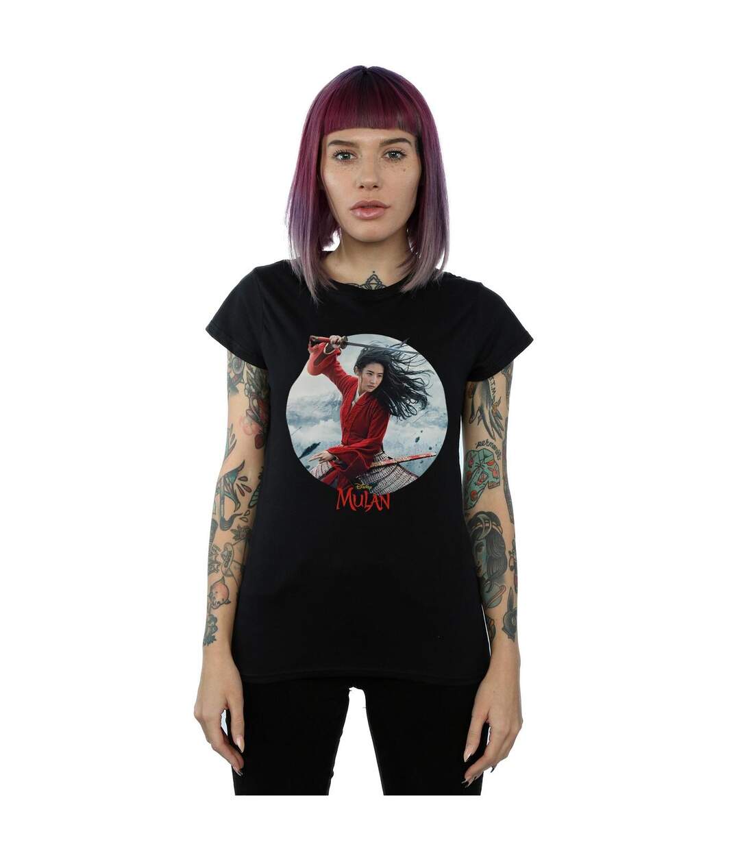 Disney Womens/Ladies Mulan Movie Sword Poster Cotton T-Shirt (Noir) - UTBI30784-2