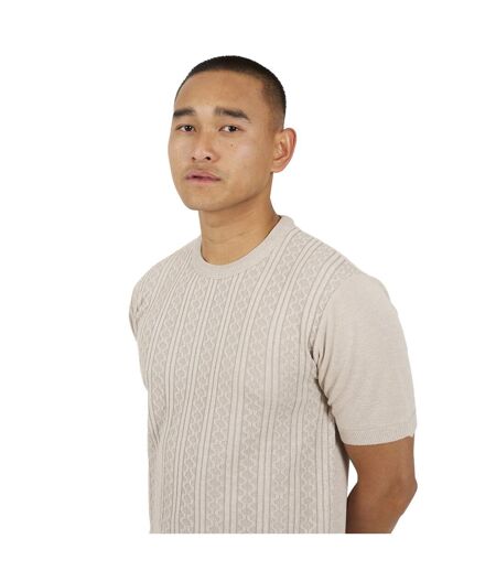 Haut Manches Courtes Homme Beige Gris Chiné Brave Soul
