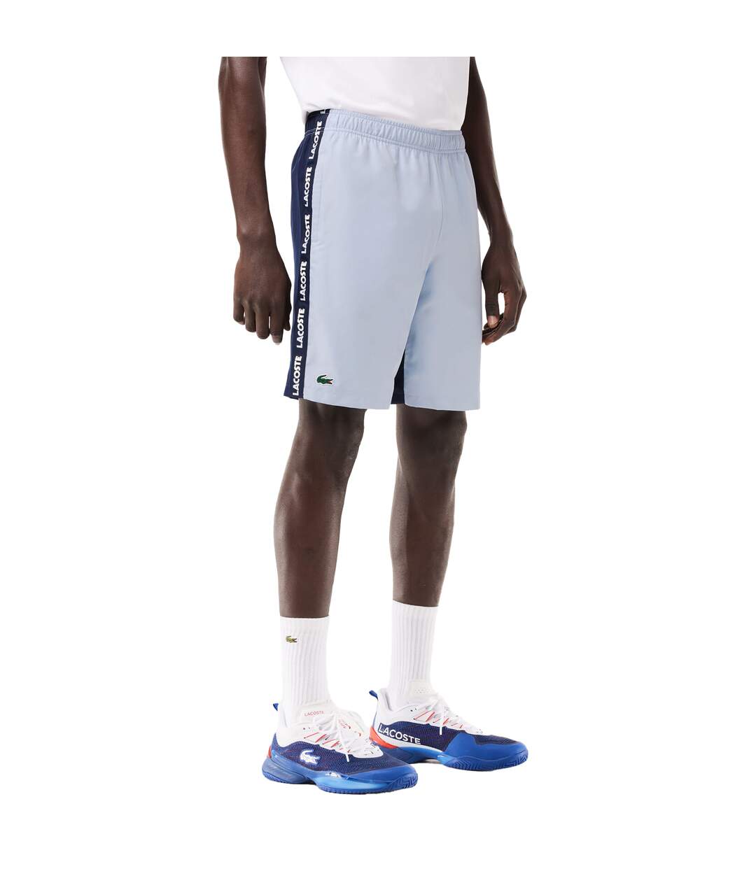 Mens Sportsuit Stripe Logo Tennis Shorts Blue Lacoste-4
