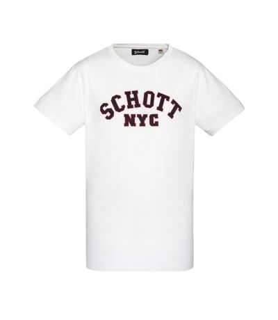 T-shirt Blanc Homme Schott Crew - XL