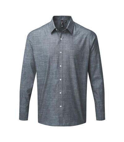 Premier Mens Long Sleeve Chambray Shirt (Indigo) - UTPC3912