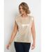 T-shirt métallisé sans manches col rond-1