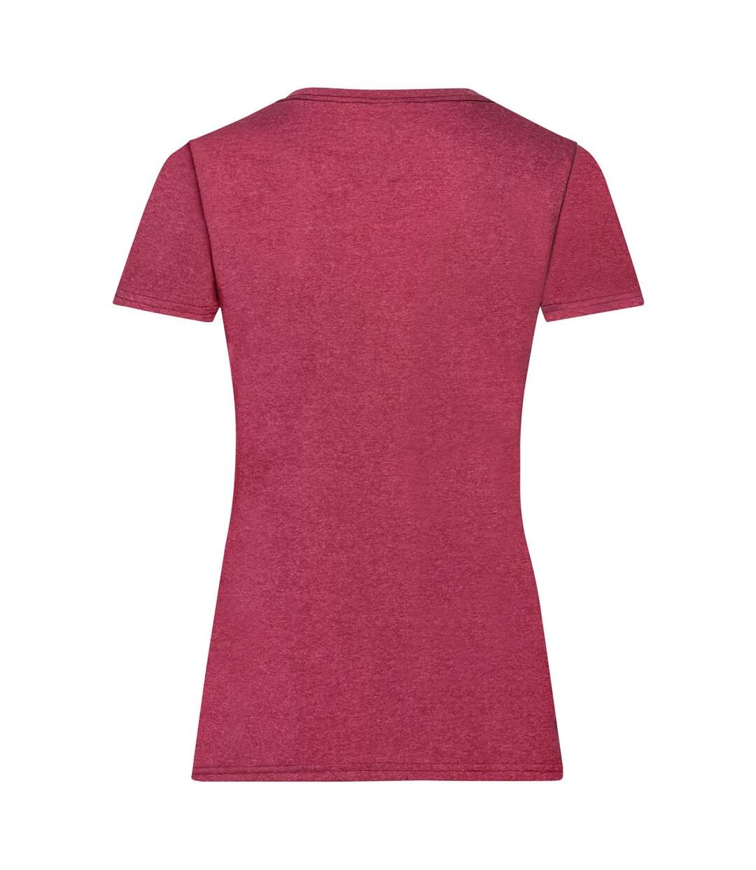 T-shirt manches courtes femme rouge chiné Fruit of the Loom