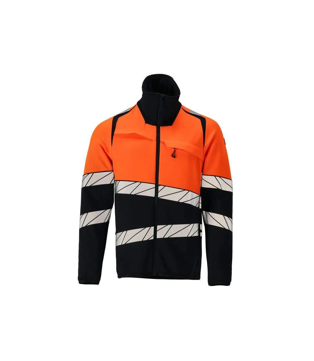 Mens Accelerate Safe Fleece Jacket Dark Navy Hi Vis Orange Mascot-1