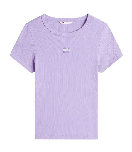 T-shirt Motif/style Badge Femme Violet Tommy Jeans