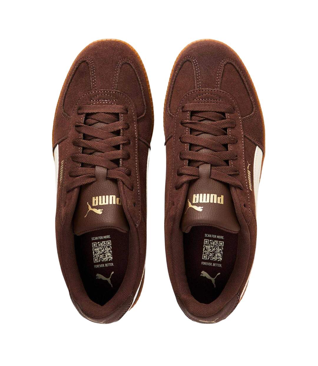 Mens Club Suede Trainers Brown White Gum Puma-3