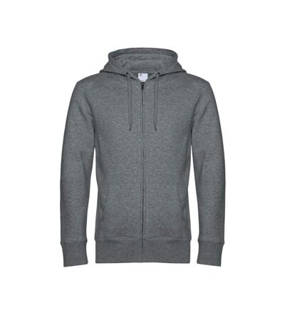 Mens King Zipped Hoodie Mid Grey Heather B&C