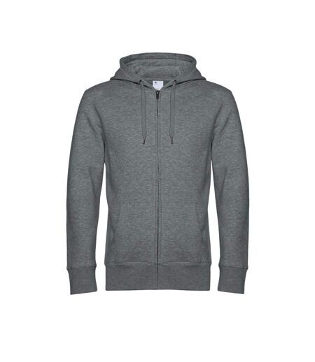Mens King Zipped Hoodie Mid Grey Heather B&C