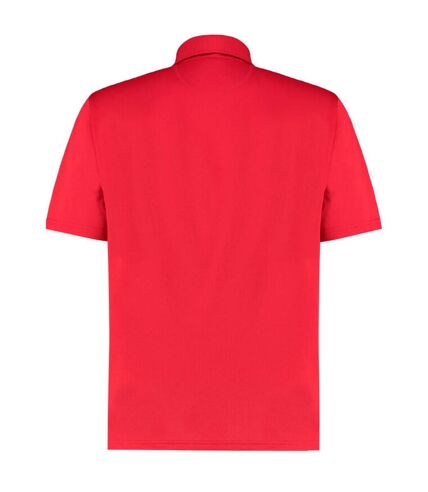 Mens premium cooltex plus regular polo shirt red Kustom Kit