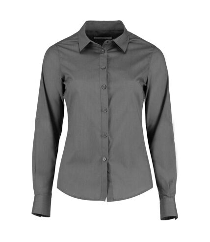 Kustom Kit Womens/Ladies Poplin Tailored Long-Sleeved Shirt (Graphite) - UTBC5337