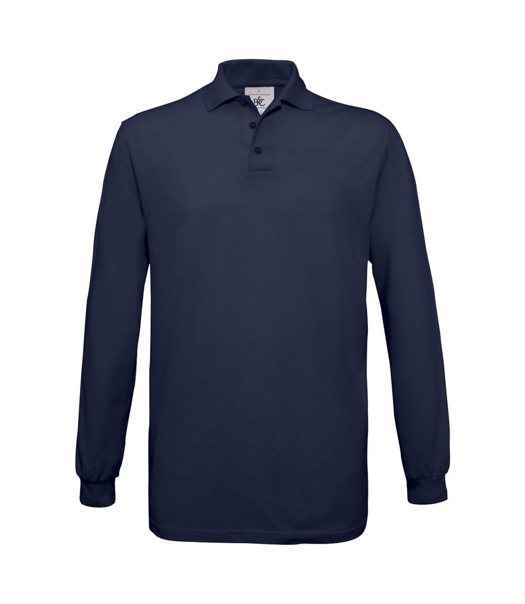 Polo homme manches longues - PU414 - bleu marine-1