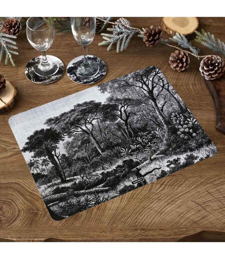 Lot de 4 Set de Table Déco Black Forest 30x40cm Noir