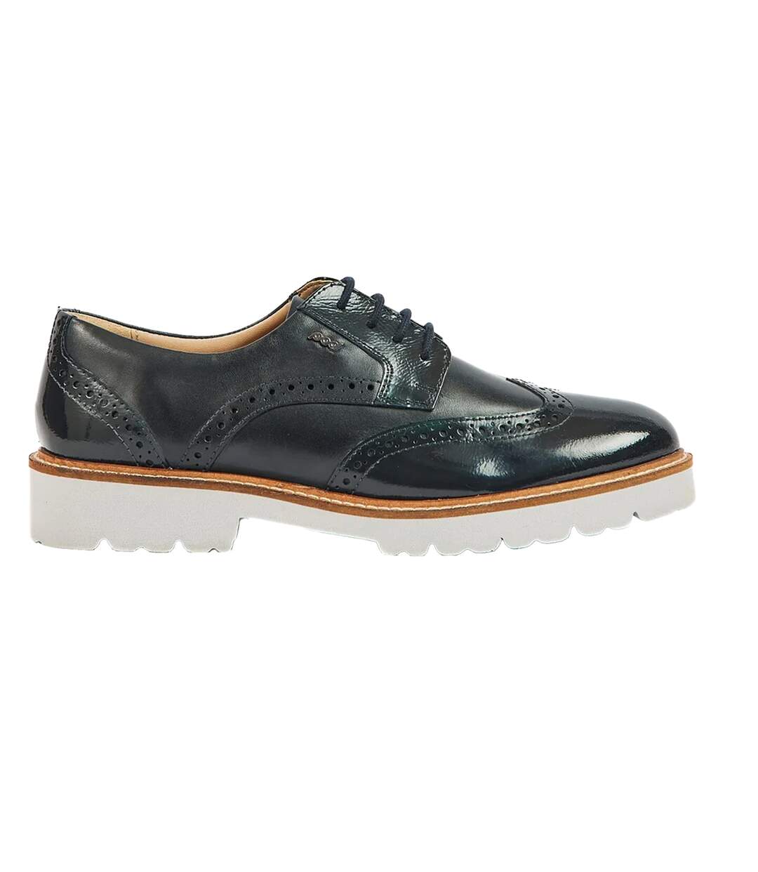 Mens Kortney Leather Brogues Navy Patent POD-3
