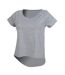 SF Womens/Ladies Plain Short Sleeve T-Shirt With Drop Detail (Heather Grey)