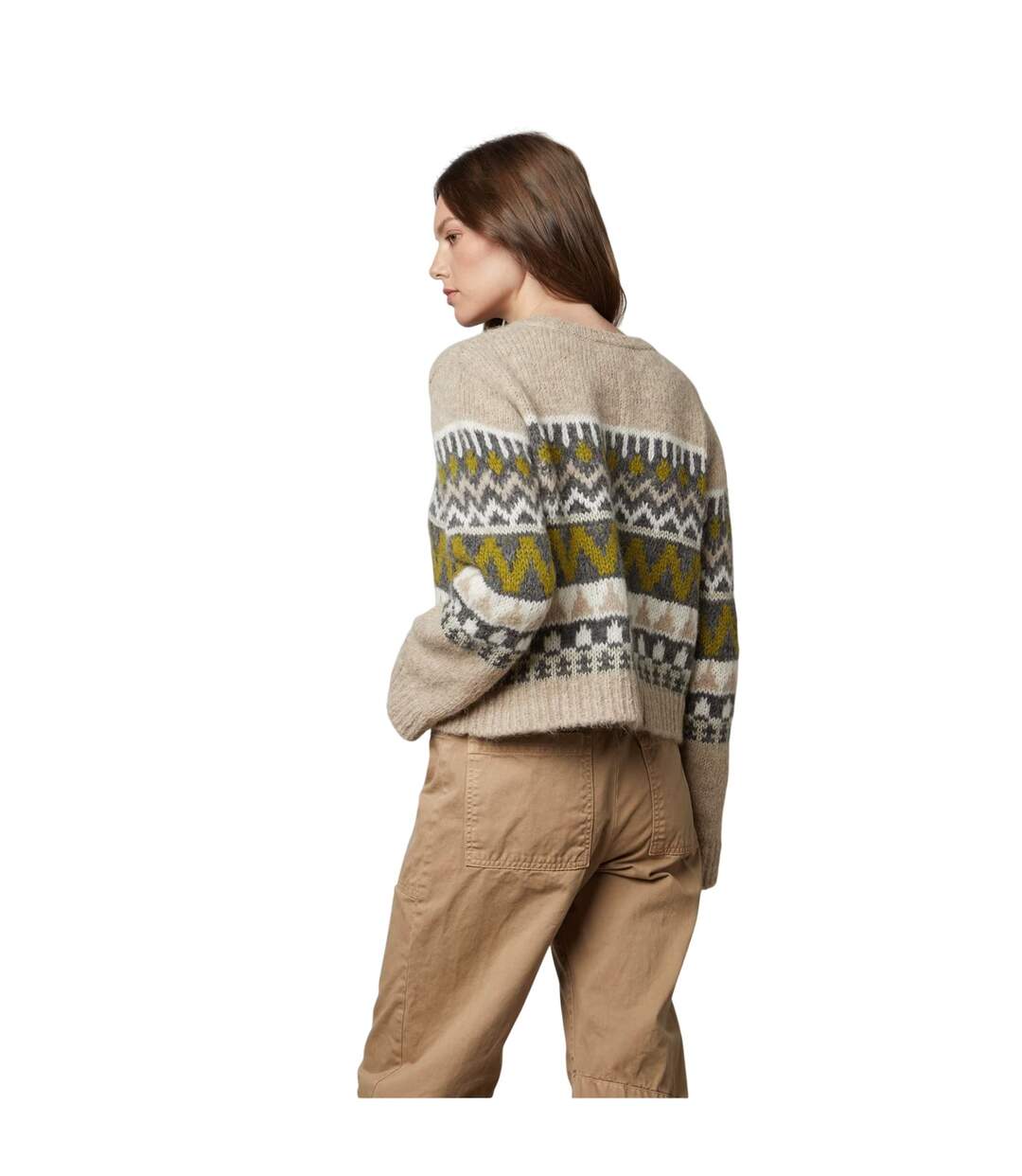 Womens/ladies Fair Isle Regular Jumper Pistachio Velvet By Graham & Spencer-2