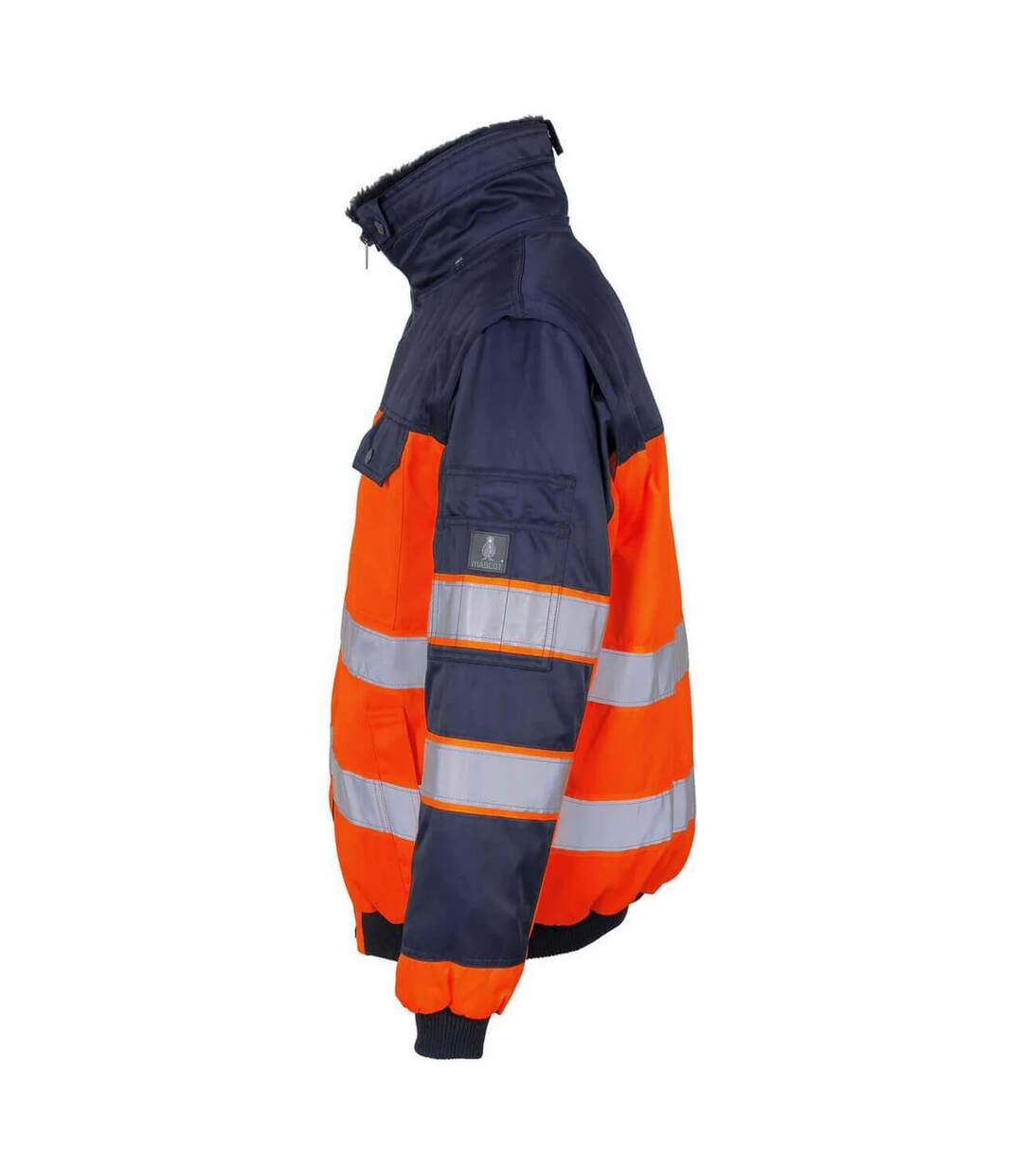 Blouson Pilote Safe Image Livigno Homme Orange Fluo Bleu Marine Mascot-2