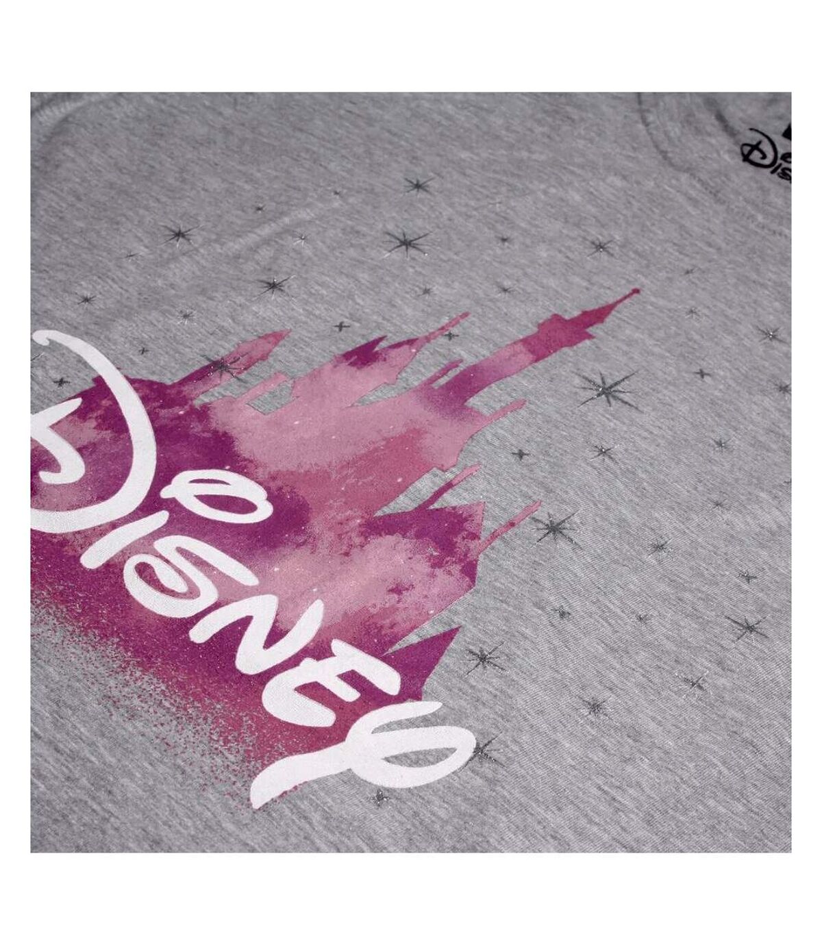 Disney Womens/Ladies Castle T-Shirt (Sports Grey/Pink/White)