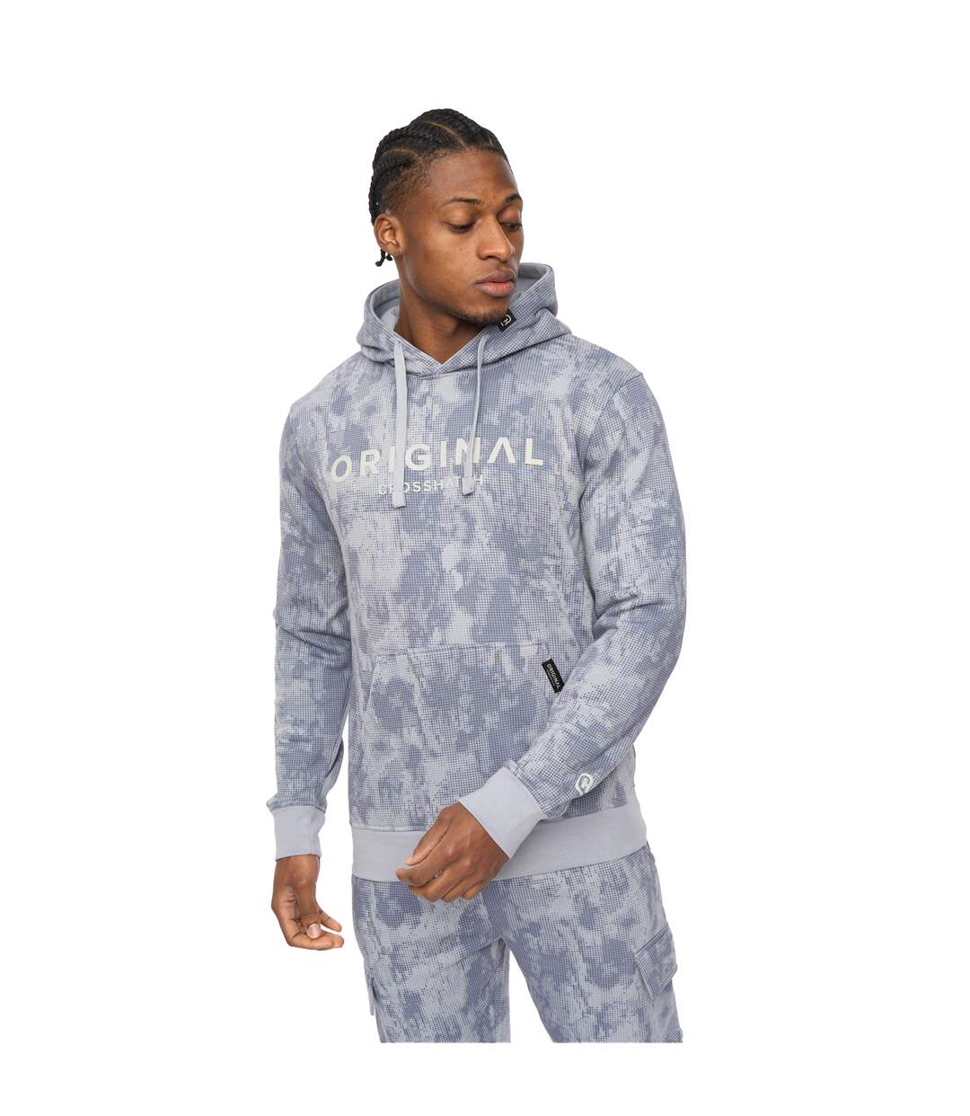 Sweat À Capuche Bardon Homme Bleu Acier Crosshatch-2