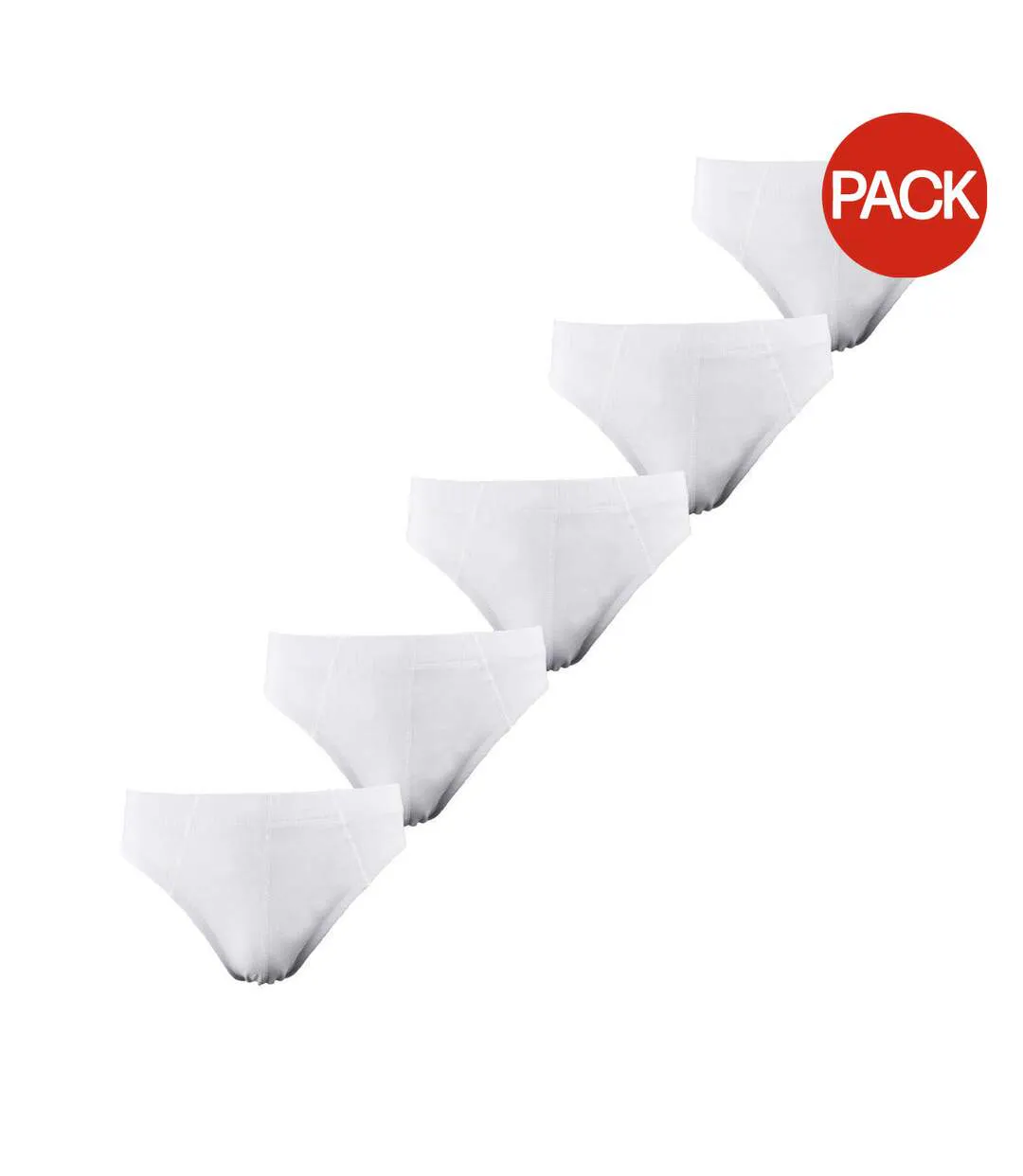 Pack Of 5  Mens Plain Briefs  White Donnay-1