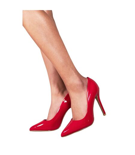 Womens/ladies kyra high heel pumps red Where´s That From